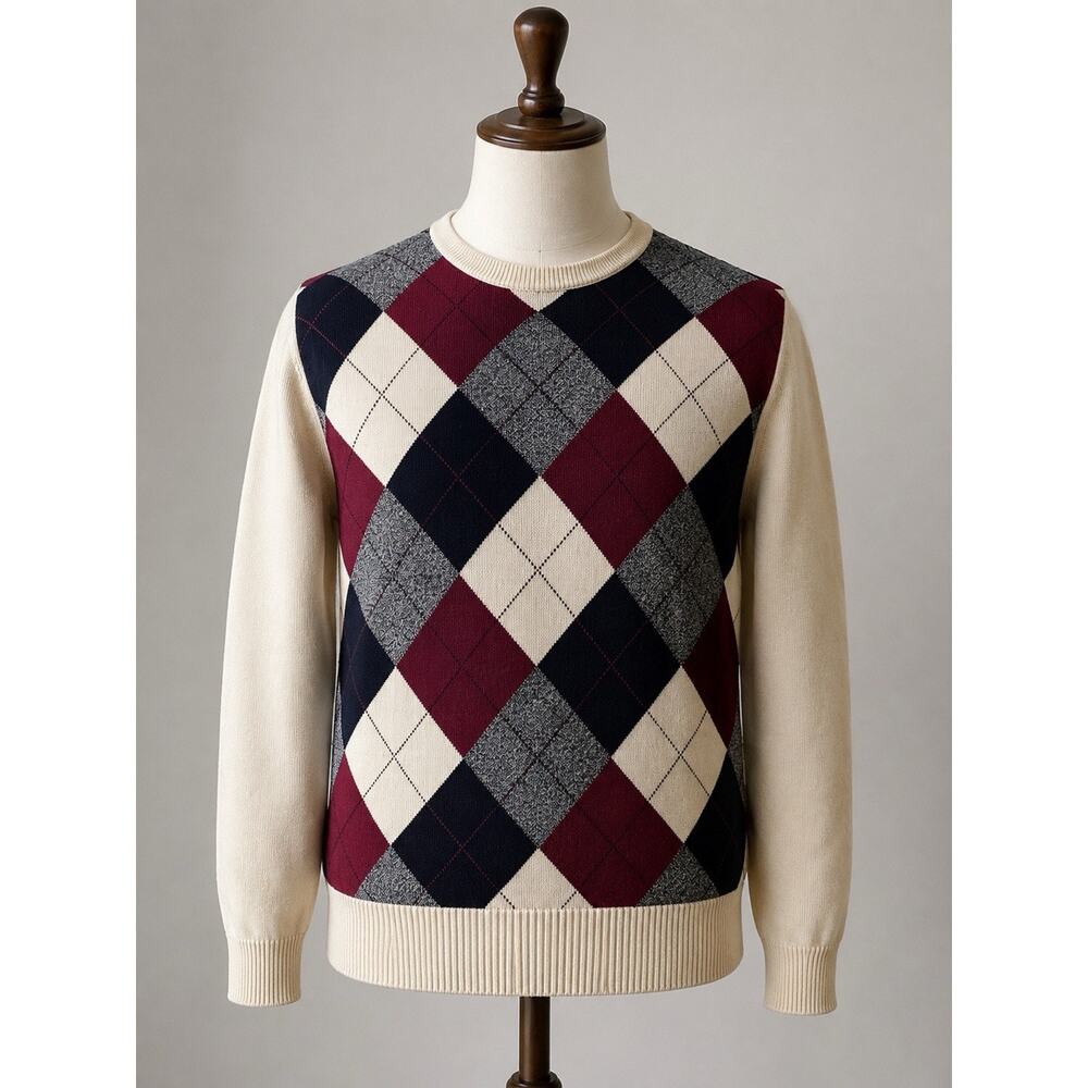 Vintage Slazenger GolfShop Collection Argyle Sweater Mens L Cotton Golf USA